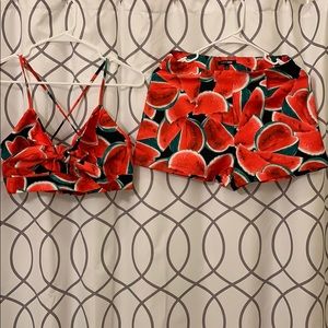 2 piece Fashion Nova Watermelon Matching Set
